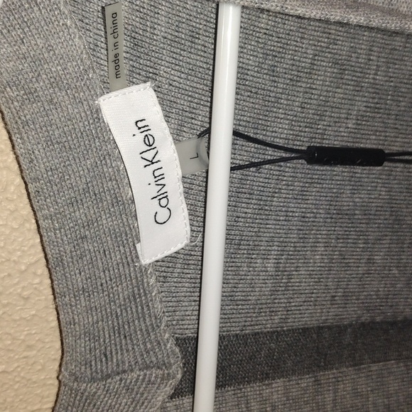 NWT Calvin Klein Color Block/Striped Cardigan Wool Blend L - Picture 4 of 7